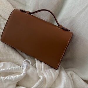 Brown Leather Top-Handle Bag